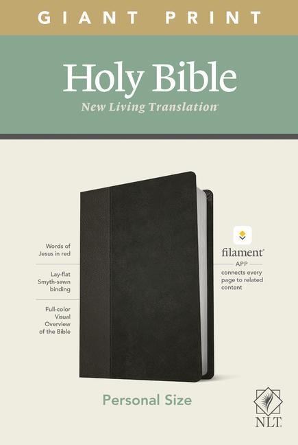 Książka NLT Personal Size Giant Print Bible, Filament Enabled Edition (Red Letter, Leatherlike, Black/Onyx) 