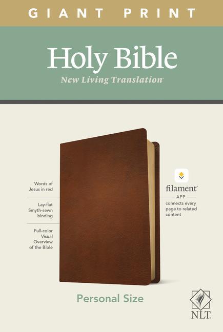 Książka NLT Personal Size Giant Print Bible, Filament Enabled Edition (Genuine Leather, Brown) 