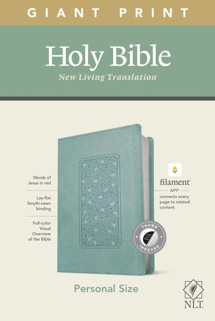 Könyv NLT Personal Size Giant Print Bible, Filament Enabled Edition (Red Letter, Leatherlike, Floral Frame Teal, Indexed) 