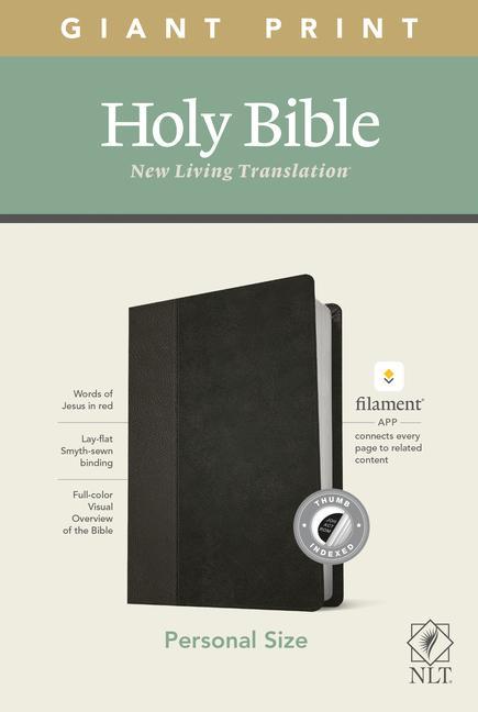 Книга NLT Personal Size Giant Print Bible, Filament Enabled Edition (Red Letter, Leatherlike, Black/Onyx, Indexed) 
