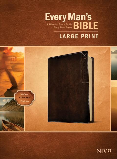 Book Every Man's Bible Niv, Large Print, Deluxe Explorer Edition (Leatherlike, Rustic Brown) Dean Merrill