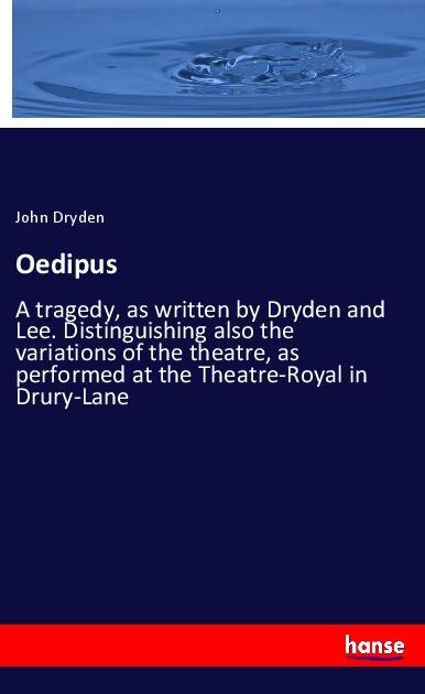 Knjiga Oedipus John Dryden