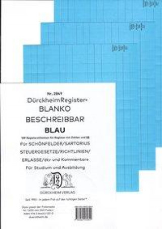 Könyv DürckheimRegister® BLANKO-BLAU beschreibbar für Gesetzessammlungen 
