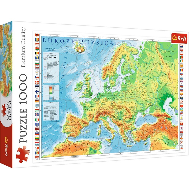 Hra/Hračka Puzzle 1000 Mapa fizyczna Europy 10605 
