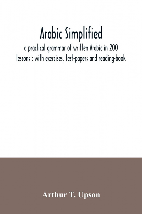 Knjiga Arabic simplified Arthur T. Upson