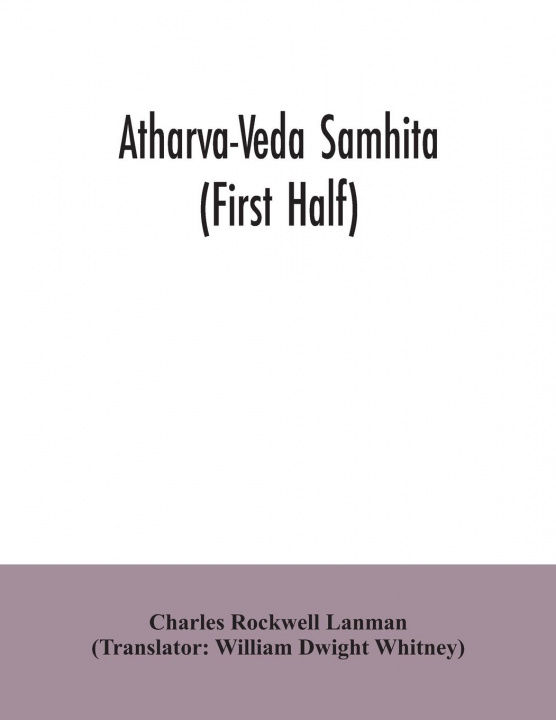 Książka Atharva-Veda samhita (First Half) 