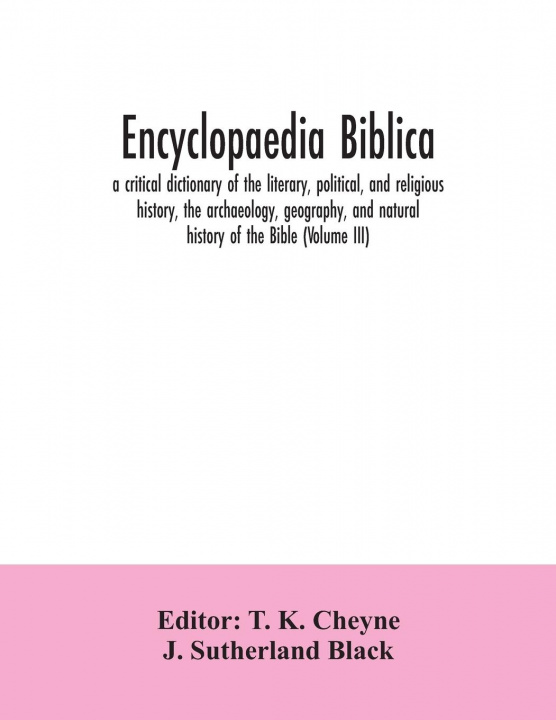 Knjiga Encyclopaedia Biblica T. K. Cheyne
