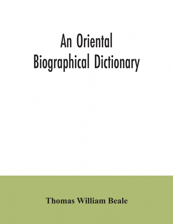 Boek oriental biographical dictionary Thomas William Beale