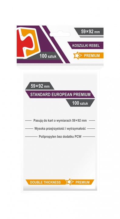 Articole de papetărie Koszulki na karty Rebel (59x92 mm) Standard European Premium 100 sztuk Rebel