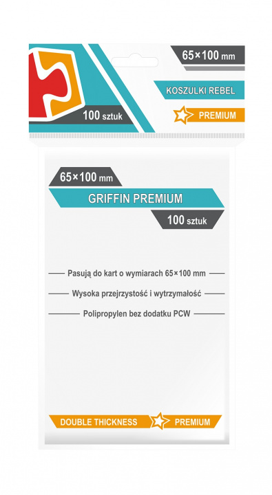 Carte Koszulki na karty Rebel (65x100 mm) Griffin Premium 100 sztuk 