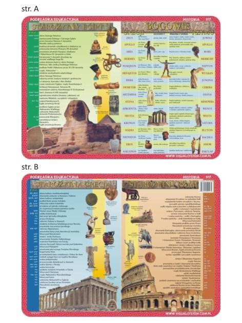 Kniha Podkładka edukacyjna 017 Historia. Starożytny Egipt, Grecja, Rzym, Bogowie Grecji i Rzymu 