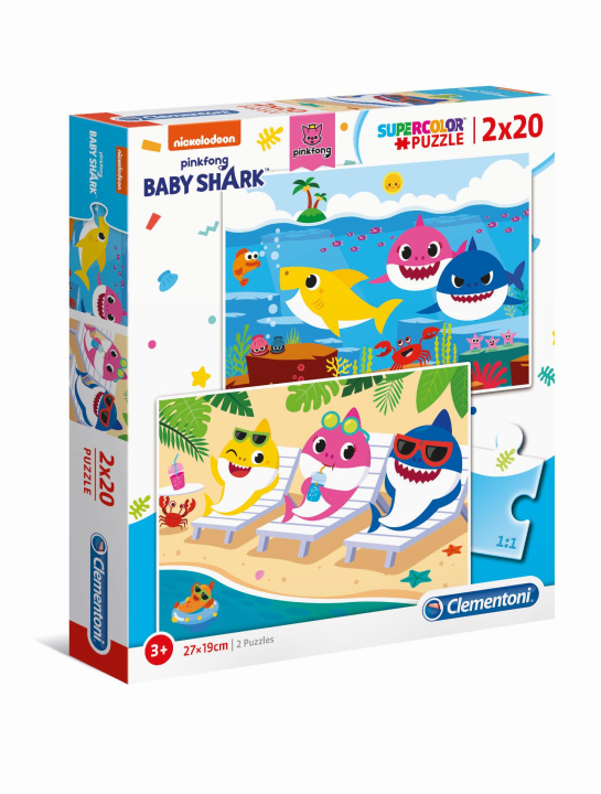 Kniha Puzzle Supercolor 2x20 Baby Shark 