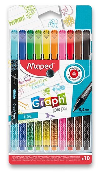 Książka Liner MAPED Graph Peps Deco 0,4 mm 10ks mix barev 