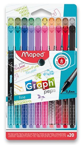 Kniha Maped - Liner Graph Peps Deco 0,4 mm - mix barev 20 ks 
