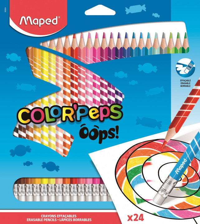 Carte Bezdřevé past. MAPED color'Peps oops s pryží 24ks 