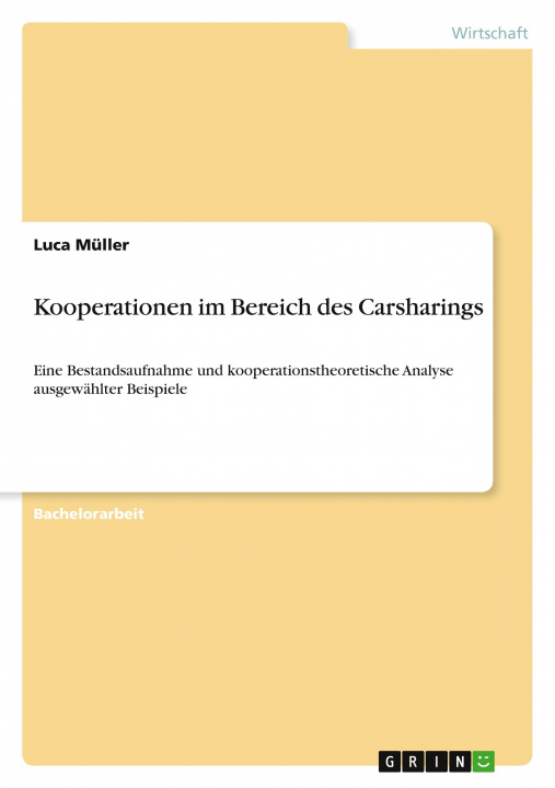 Книга Kooperationen im Bereich des Carsharings 