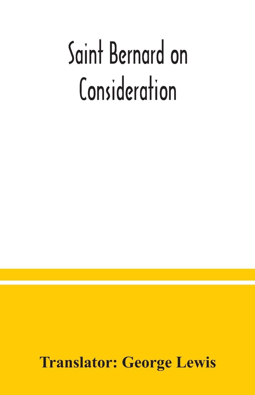 Buch Saint Bernard On consideration George Lewis