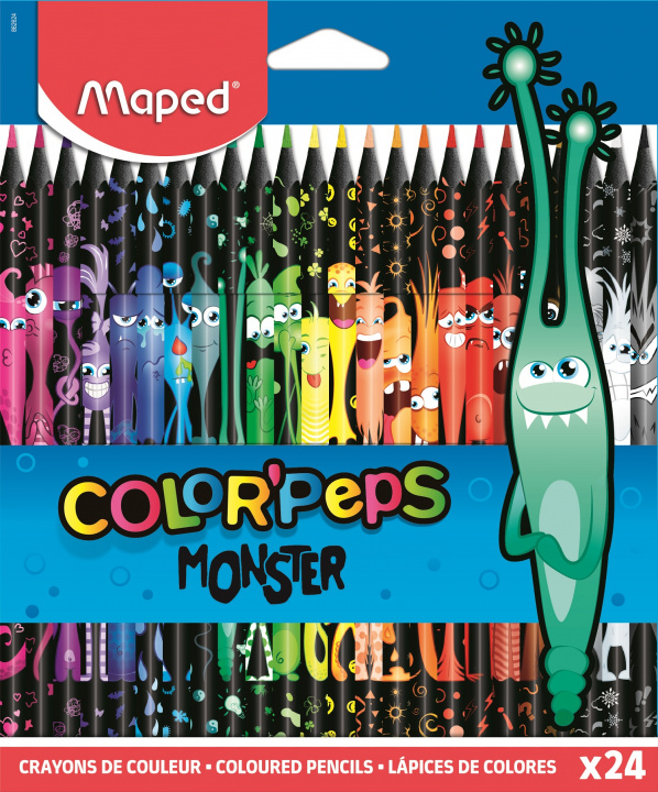 Papírszerek Bezdřevé pastelky MAPED Color Peps Monsters 24ks ACTIVA