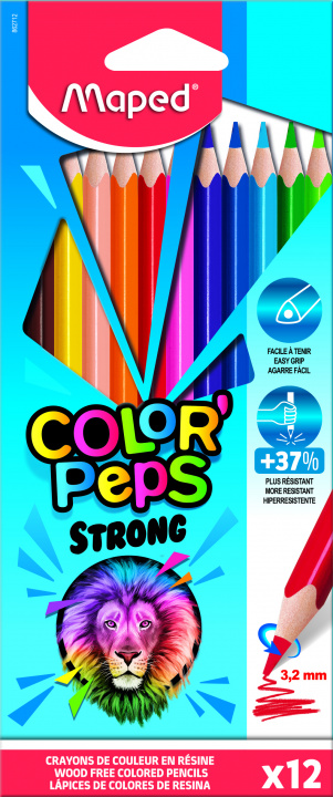 Kniha Maped - Bezdřevé pastelky Color'Peps Strong 12 ks 