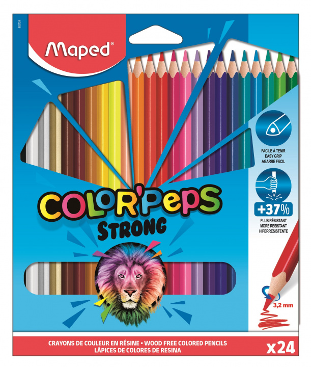 Книга Maped - Bezdřevé pastelky Color'Peps Strong 24 ks 