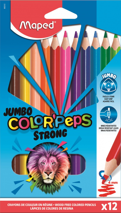 Книга Maped - Bezdřevé pastelky Color'Peps Strong Jumbo 12 ks 