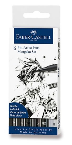 Book Faber - Castell Popisovač Pitt Artist Pen Manga Mangaka 6 ks 