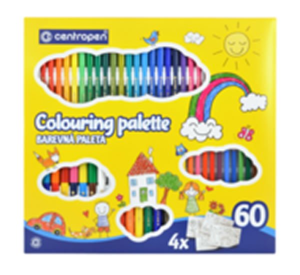 Papírszerek Centropen Fixy 9396 Colouring Palette Quatro, sada 60 ks 