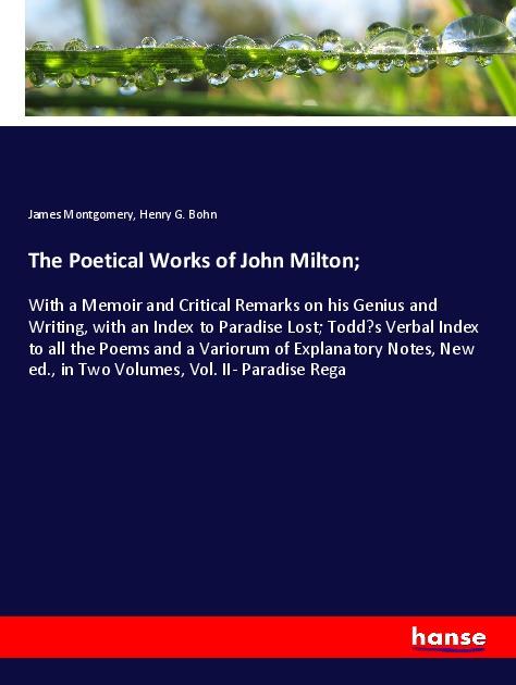 Buch The Poetical Works of John Milton; Henry G. Bohn