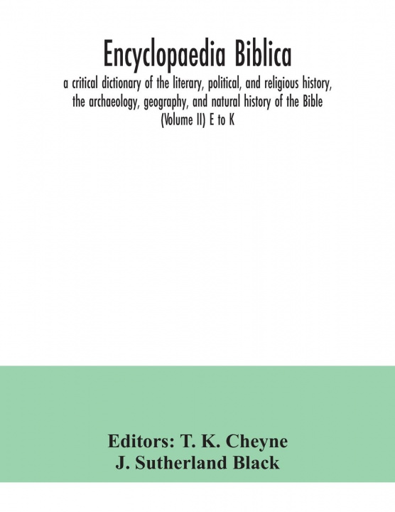 Knjiga Encyclopaedia Biblica T. K. Cheyne