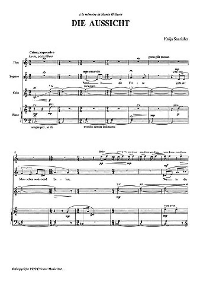 Knjiga DIE AUSSICHT CHAMBER GROUP SOPRANO FLUTE SAARIAHO KAIJA