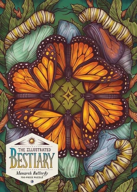 Joc / Jucărie Illustrated Bestiary Puzzle: Monarch Butterfly (750 pieces) Kate O'Hara