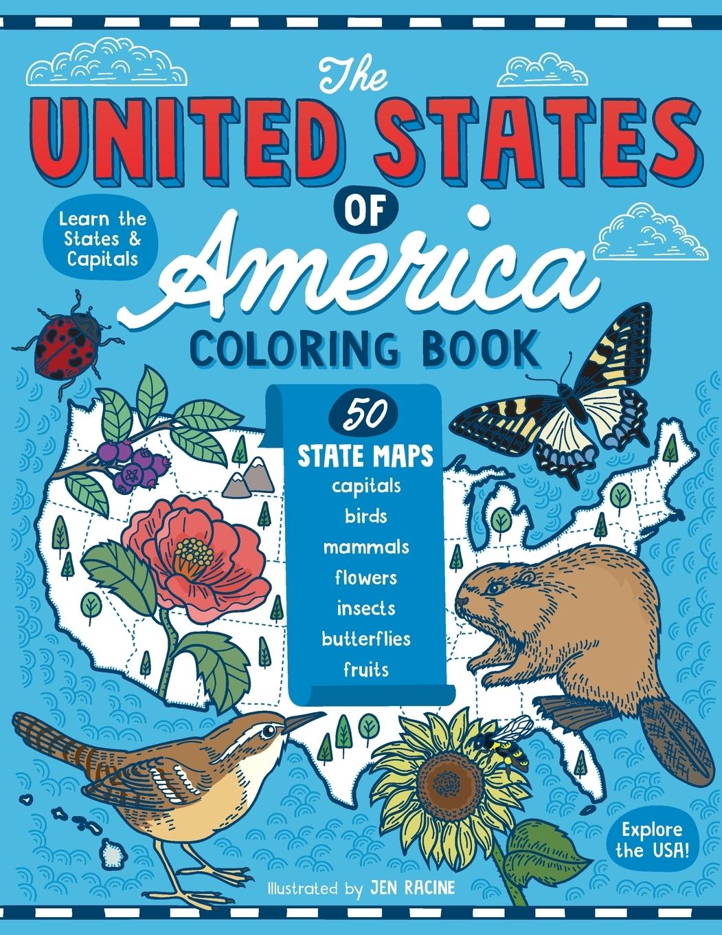 Книга United States of America Coloring Book Racine Jen Racine