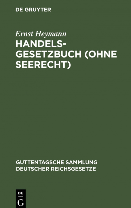 Kniha Handelsgesetzbuch (Ohne Seerecht) 