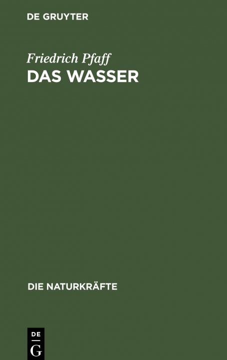 Knjiga Wasser Friedrich Pfaff