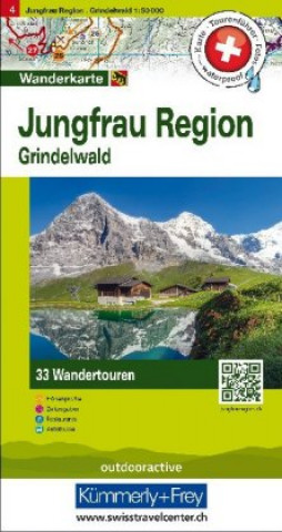 Tiskovina Hallwag Touren-Wanderkarte 04. Jungfrau Region 1 : 50 000 