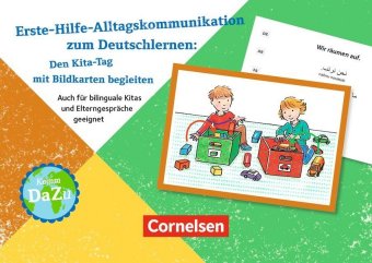 Carte Deutsch lernen mit Fotokarten - Kita / Erste-Hilfe-Alltagskommunikation zum Deutschlernen: Den Kita-Tag mit Bildkarten begleiten 