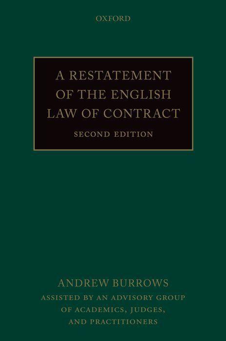 Książka Restatement of the English Law of Contract Andrew (Justice of the Supreme Court) Burrows