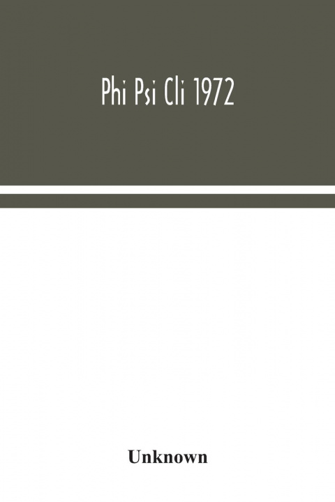 Knjiga Phi Psi Cli 1972 
