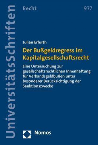 Könyv Der Bußgeldregress im Kapitalgesellschaftsrecht 