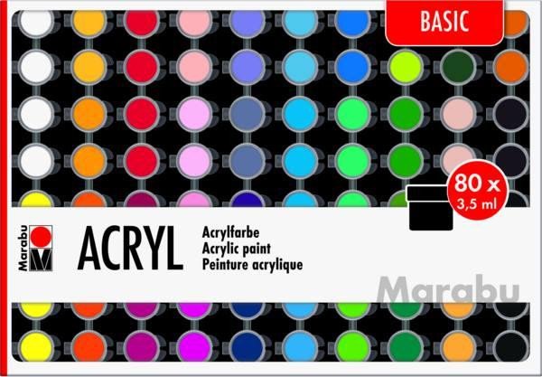 Carte Marabu akrylová barva sada 80 x 3,5 ml 
