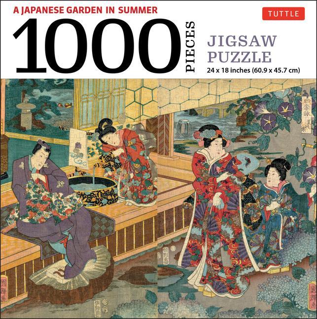 Gra/Zabawka Japanese Garden in Summertime - 1000 Piece Jigsaw Puzzle Utagawa Kuniteru