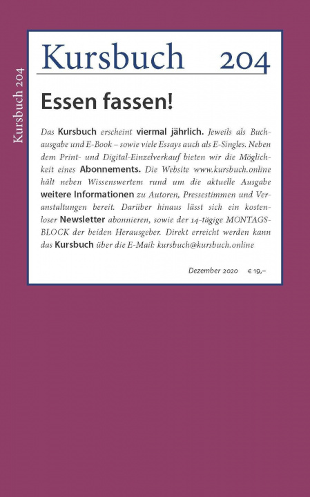 Knjiga Kursbuch 204 Armin Nassehi
