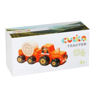 Játék CUBIKA 15351 Traktor s vlekem - dřevěná skládačka s magnetem 3 díly 