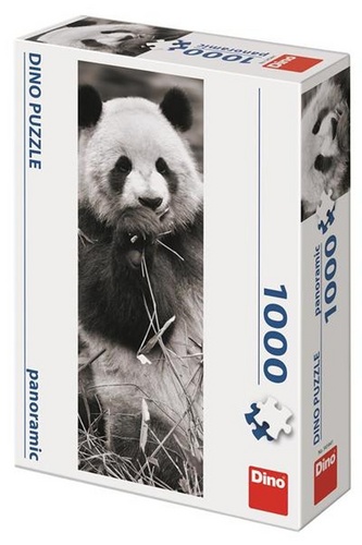 Hra/Hračka Puzzle 1000 Panda v trávě panoramic 