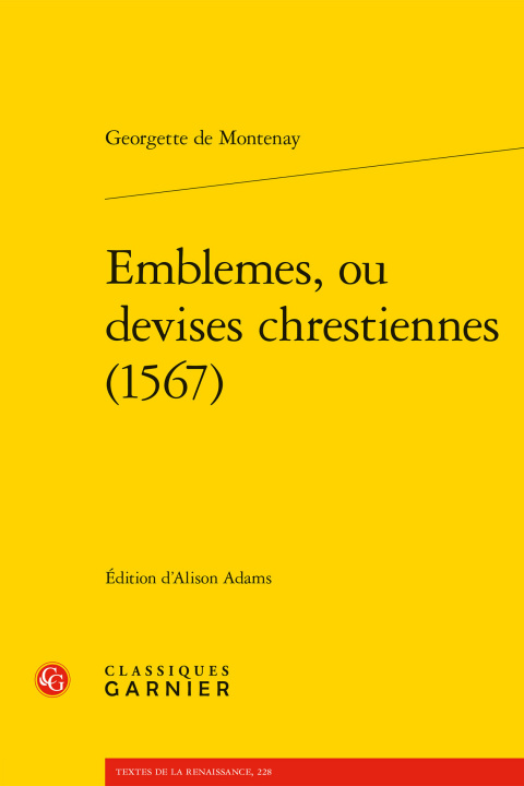 Knjiga Emblemes, Ou Devises Chrestiennes (1567) Georgette De Montenay