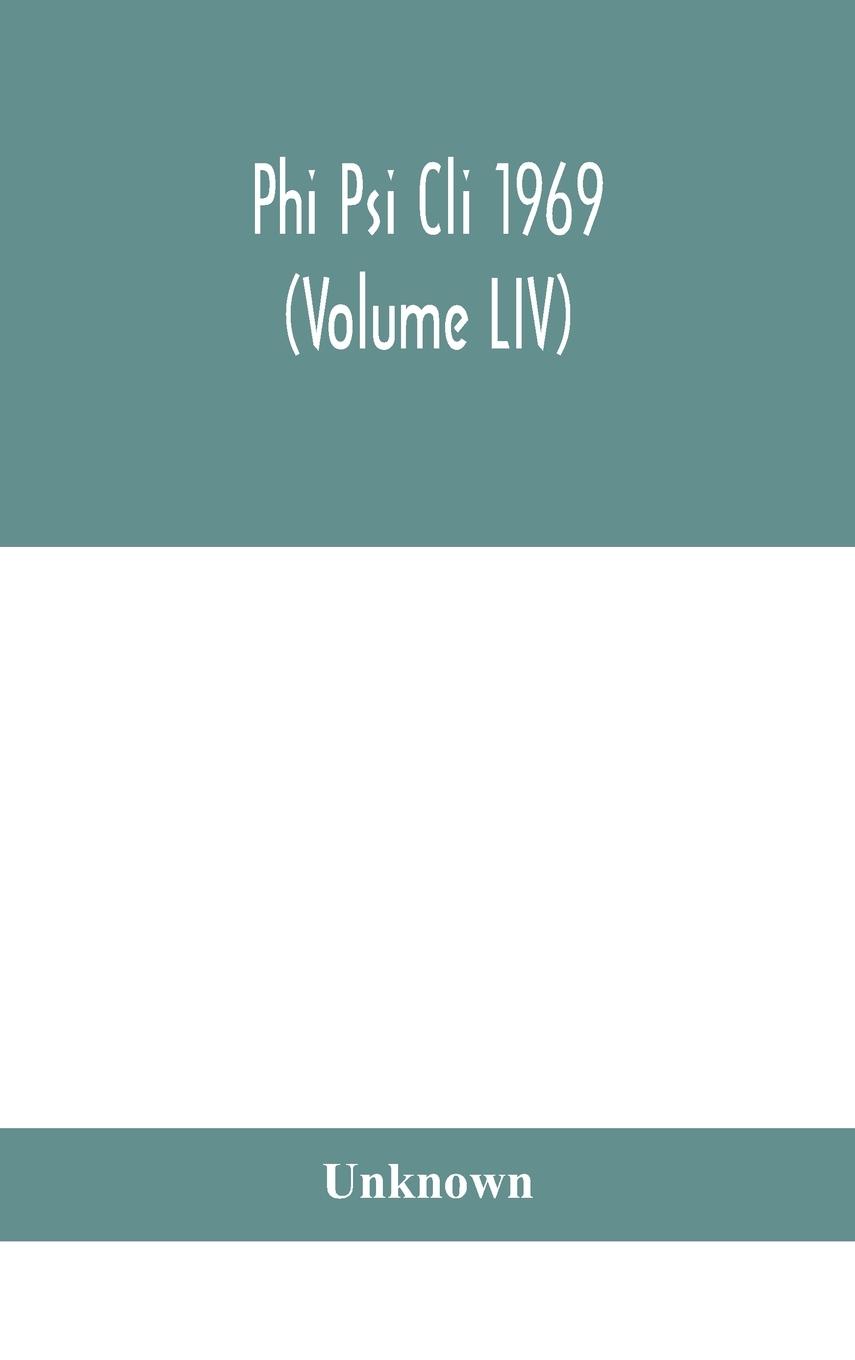 Livre Phi Psi Cli 1969 (Volume LIV) 