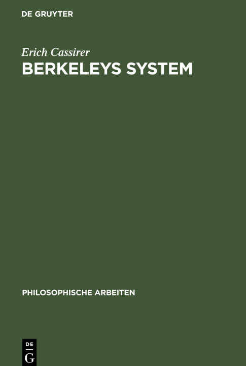 Knjiga Berkeleys System Erich Cassirer