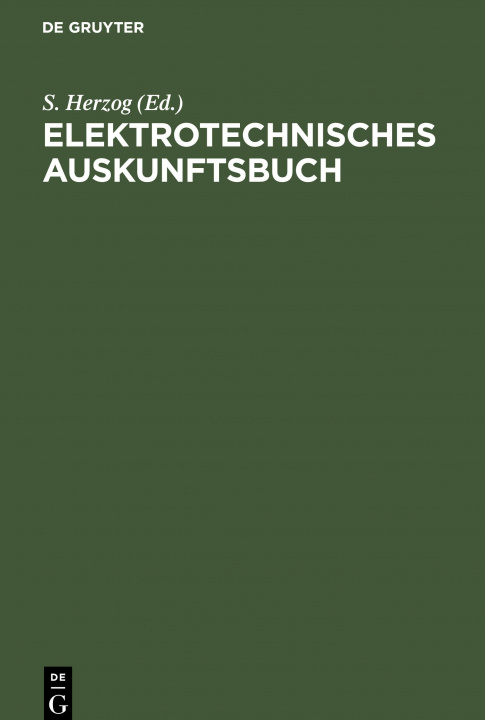 Carte Elektrotechnisches Auskunftsbuch 