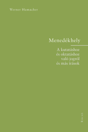 Livre Menedékhely Werner Hamacher