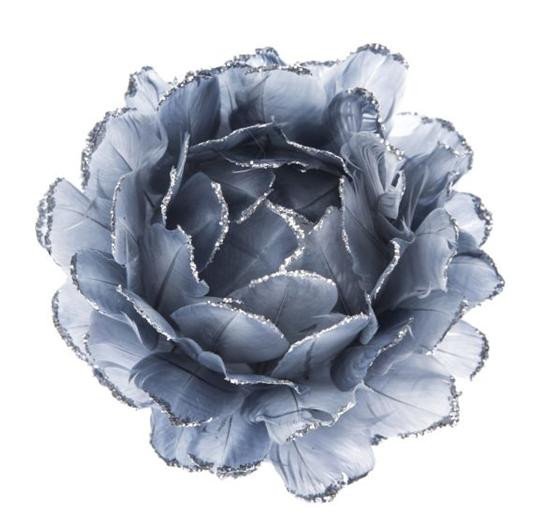 Carte Závěsná květina z peří - šedo modrá 